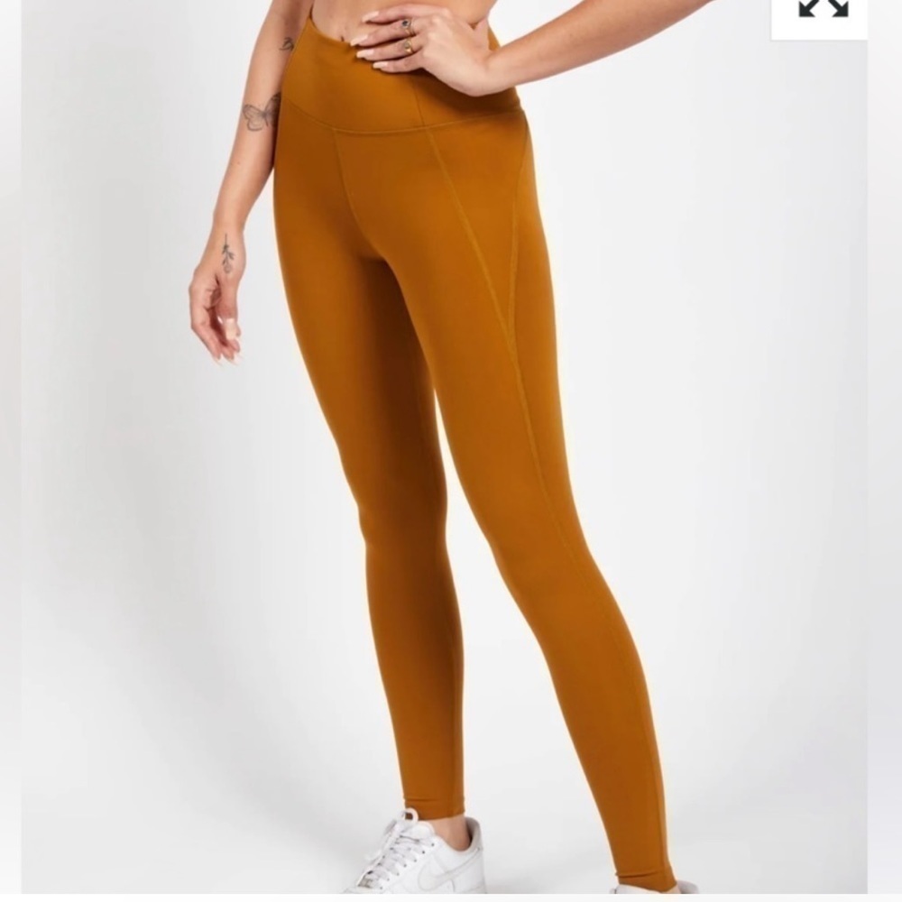 Girlfriend Collective Compressive 7/8 Leggings High Rise  Copper Brown Size XS